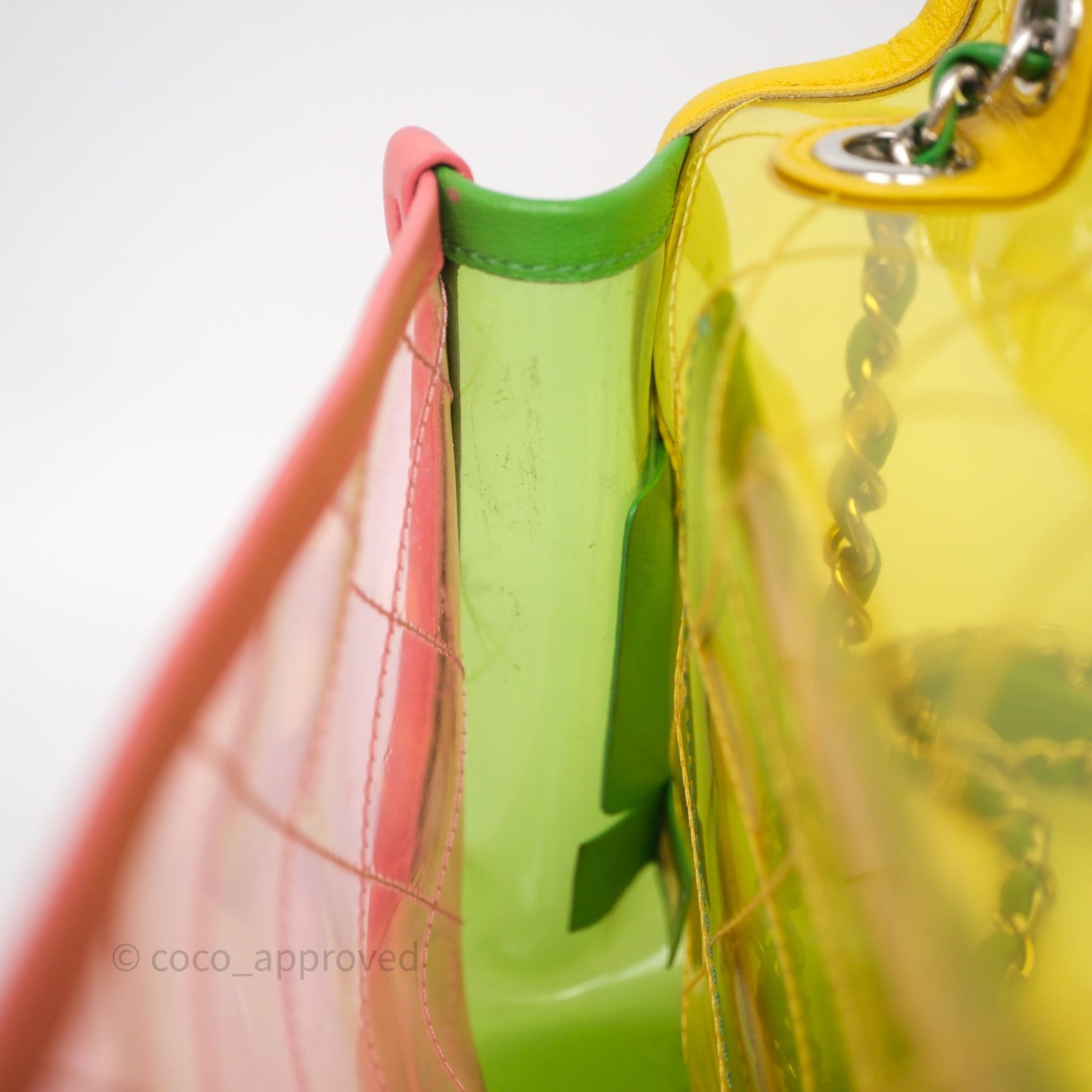 Chanel Coco Splash Flap Bag PVC Lambskin Pink/Yellow/Green Silver Hardware