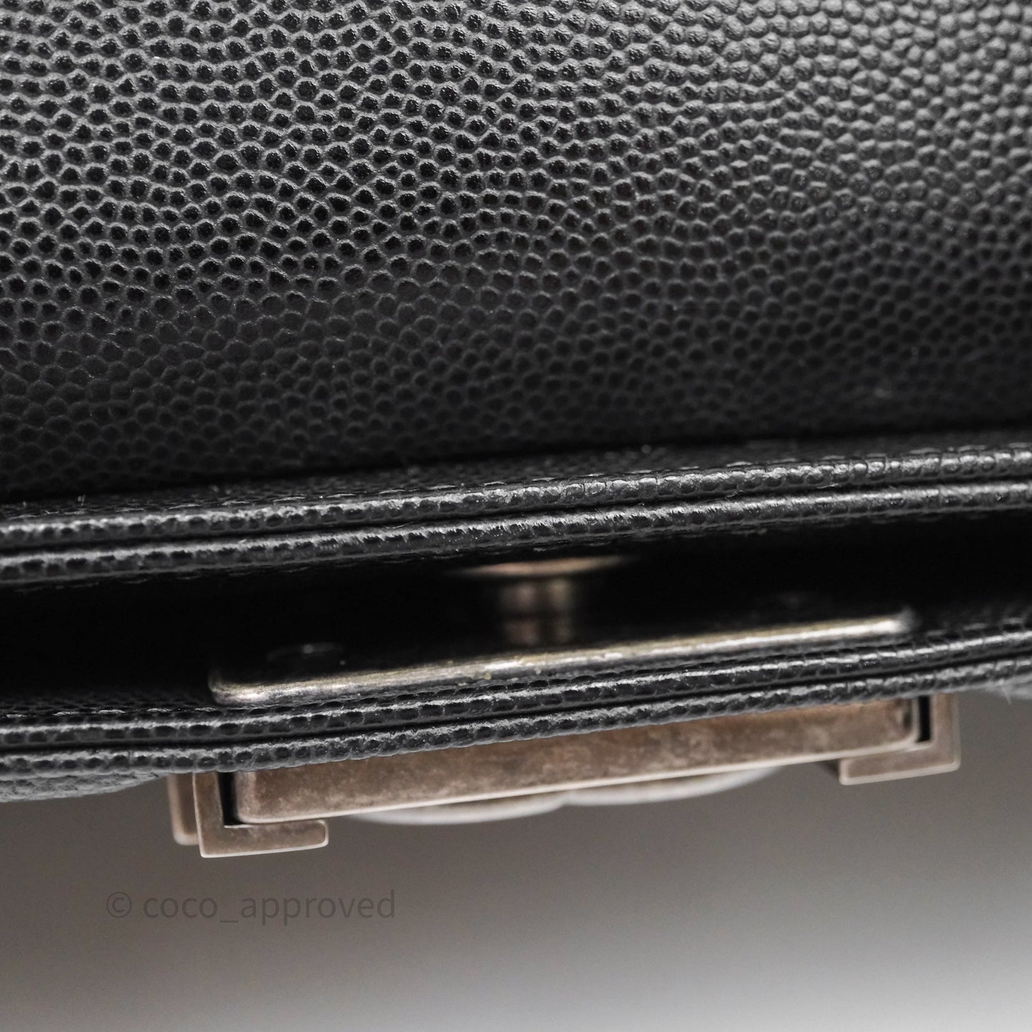 Chanel Small Boy Quilted Black Caviar Ruthenium Hardware