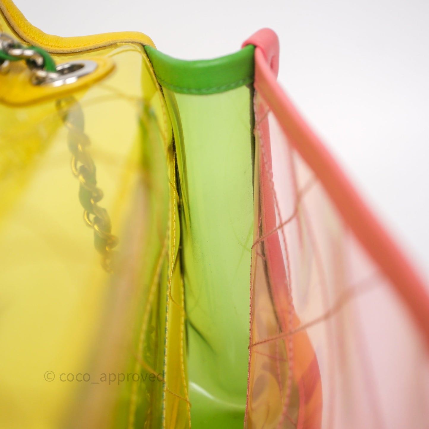 Chanel Coco Splash Flap Bag PVC Lambskin Pink/Yellow/Green Silver Hardware