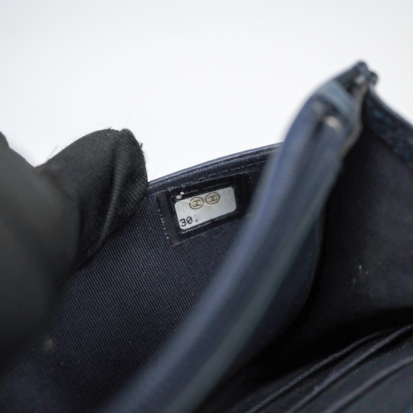 Chanel Boy Wallet on Chain Navy Caviar Light Gold Hardware