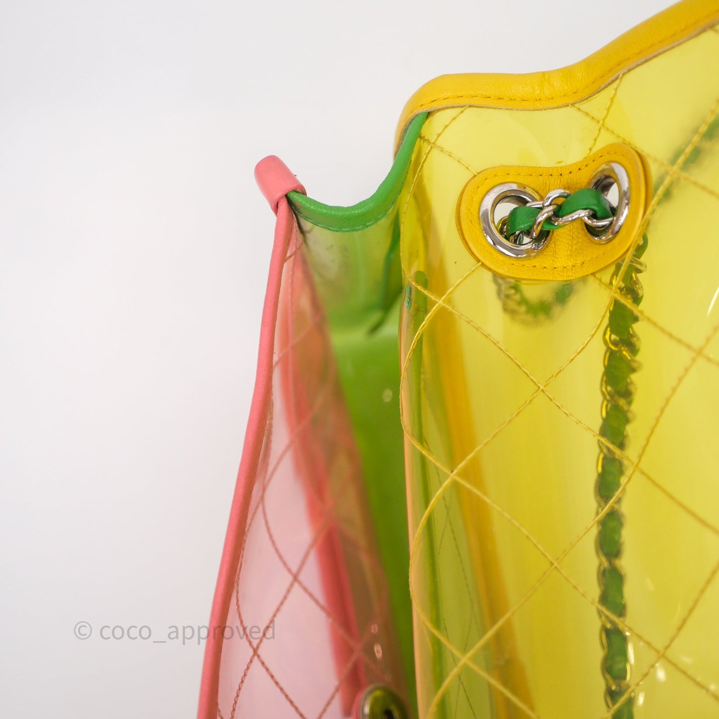Chanel Coco Splash Flap Bag PVC Lambskin Pink/Yellow/Green Silver Hardware