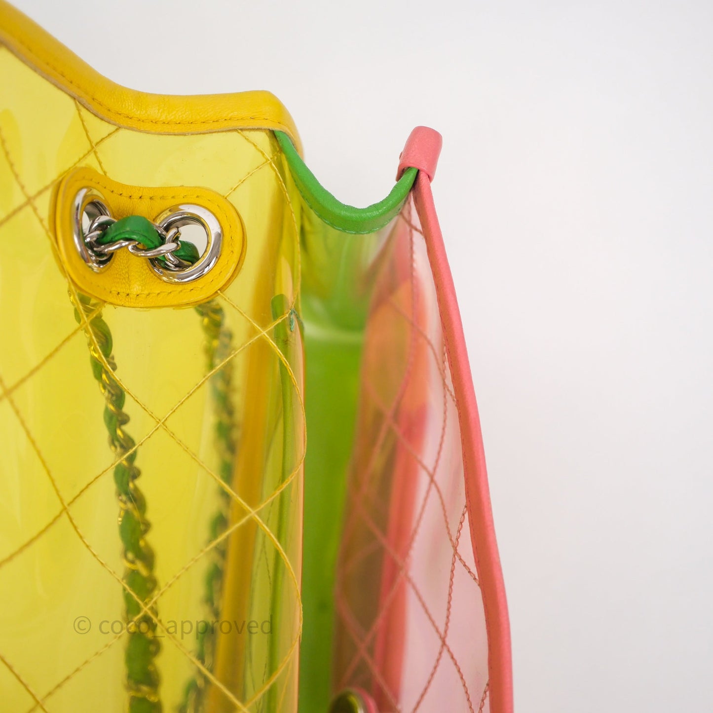 Chanel Coco Splash Flap Bag PVC Lambskin Pink/Yellow/Green Silver Hardware