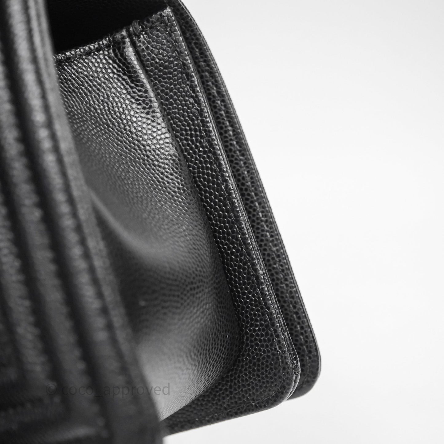 Chanel Small Boy Quilted Black Caviar Ruthenium Hardware