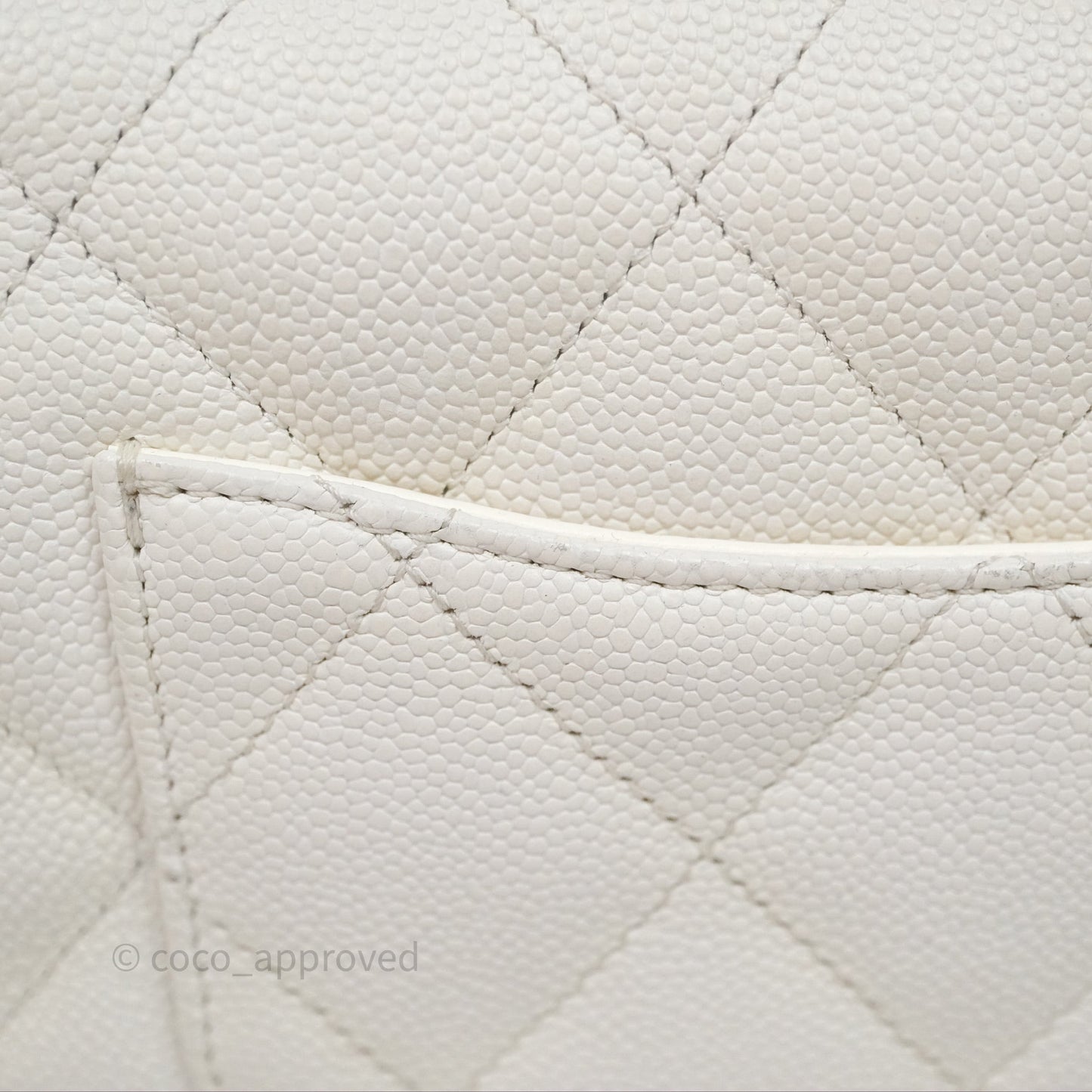 Chanel Mini Flap Bag Heart Adjustable Chain White Caviar Aged Gold Hardware