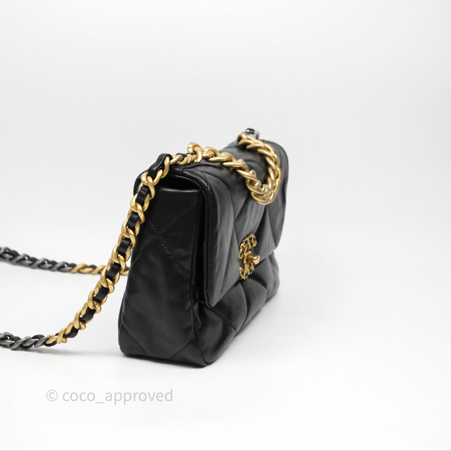 Chanel 19 Small Black Goatskin Mixed Hardware