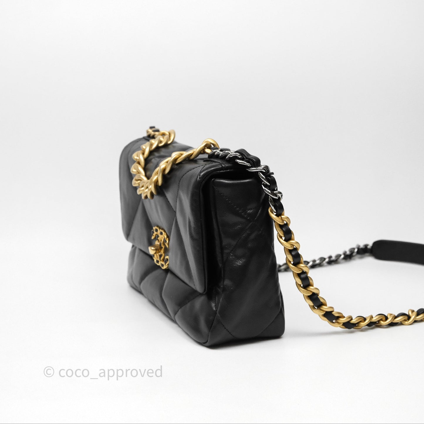 Chanel 19 Small Black Goatskin Mixed Hardware