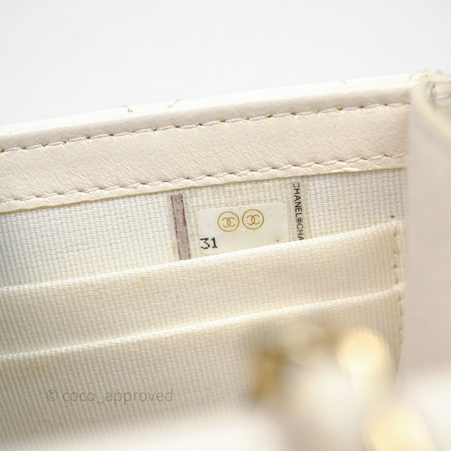 Chanel Mini Quilted Trendy CC Clutch With Chain White Lambskin Gold Hardware
