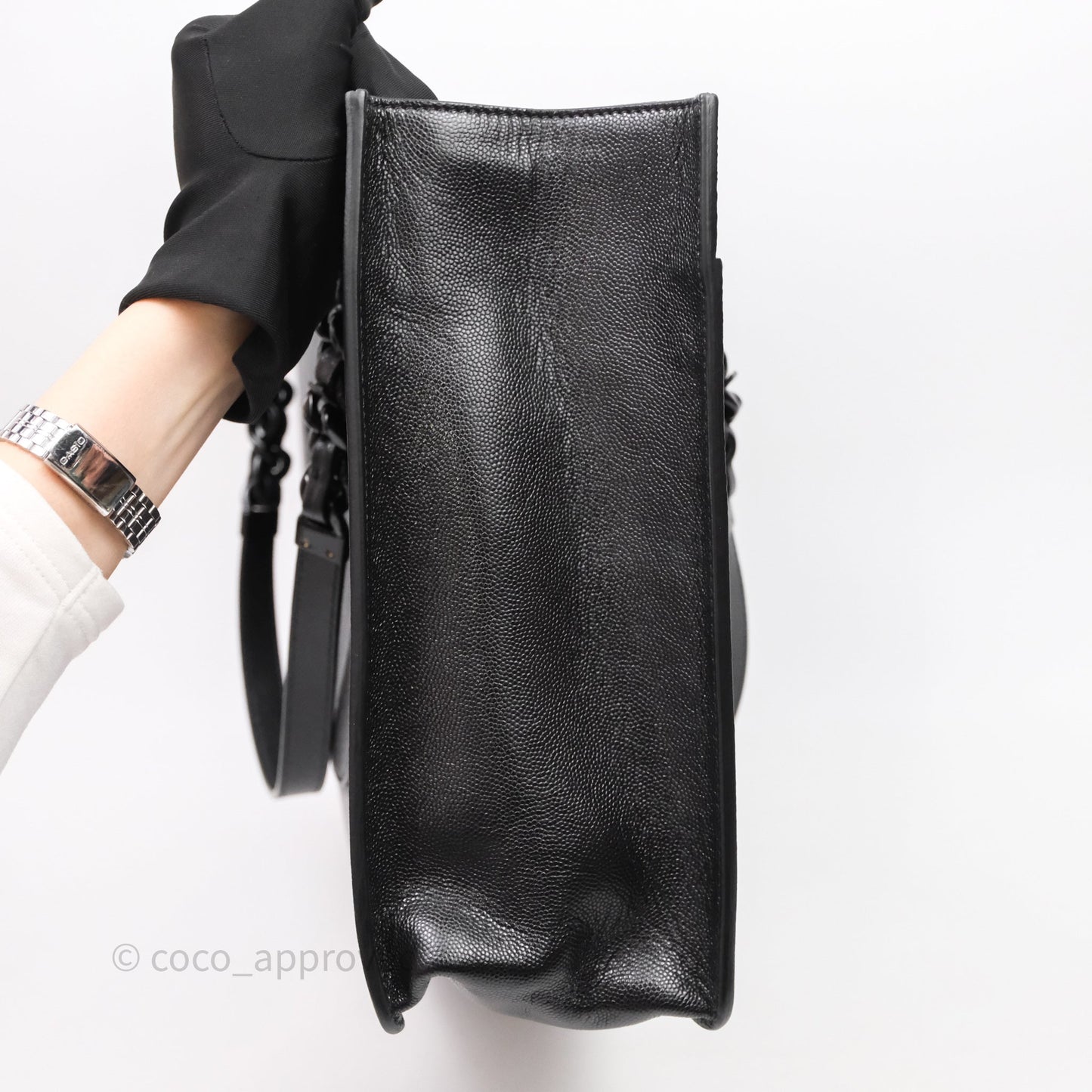 Chanel So Black Quilted Caviar Tote bag