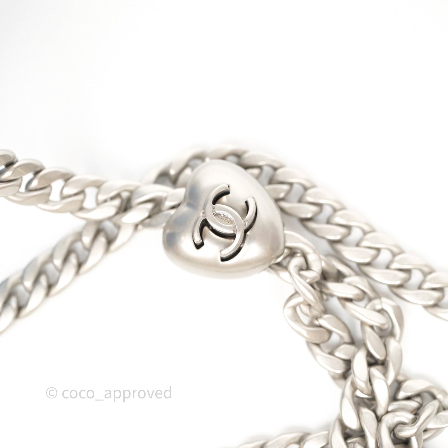 Chanel Mini Vanity Heart Adjustable Chain Camellia Denim Aged Silver Hardware