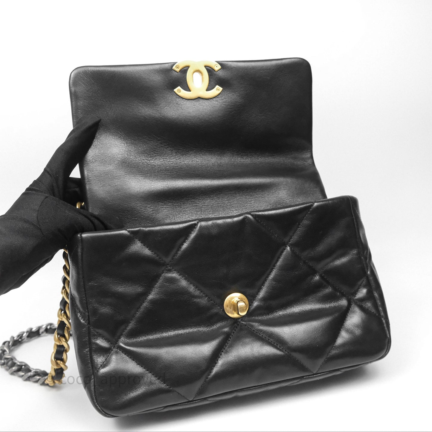 Chanel 19 Small Black Goatskin Mixed Hardware