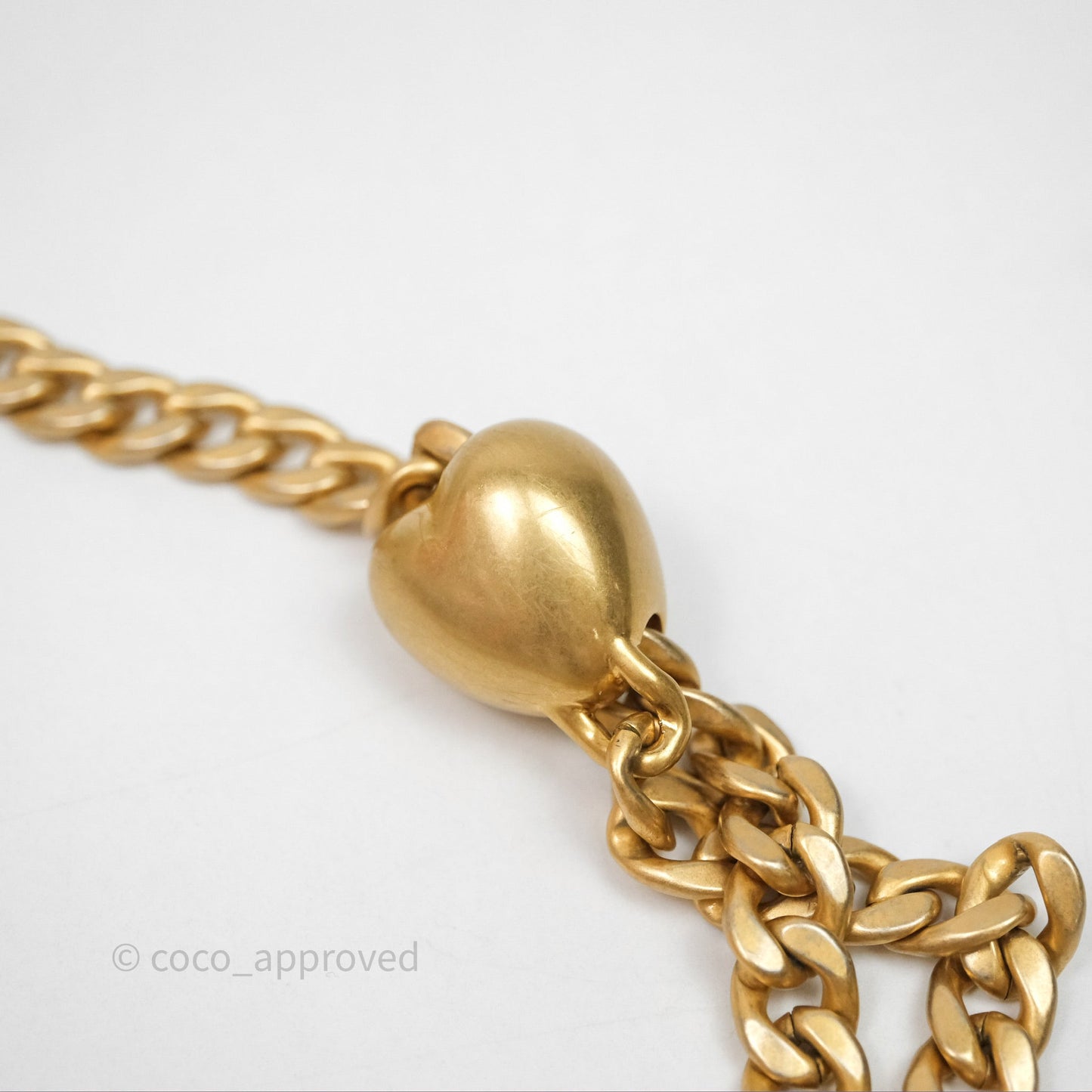 Chanel Mini Flap Bag Heart Adjustable Chain White Caviar Aged Gold Hardware