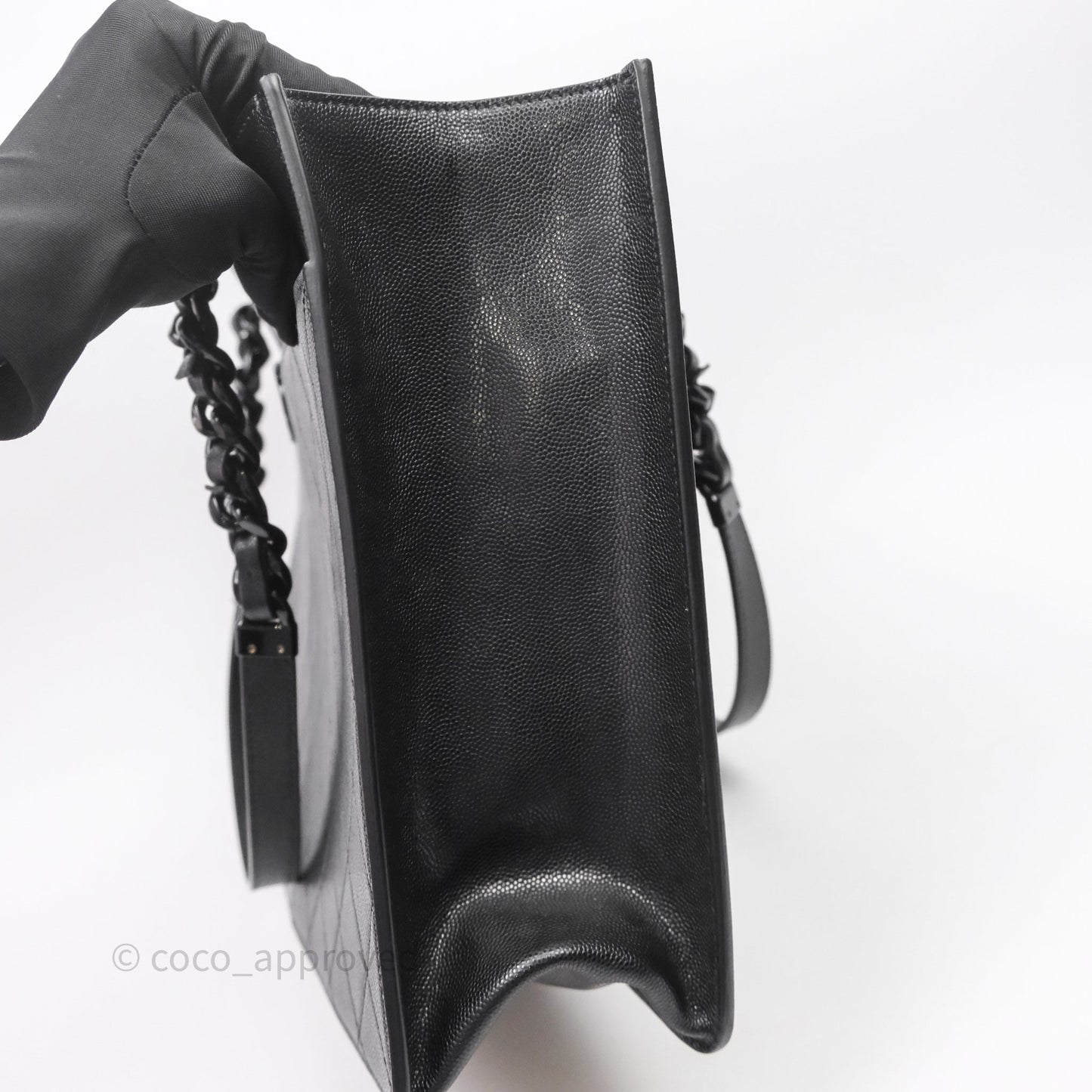 Chanel So Black Quilted Caviar Tote bag