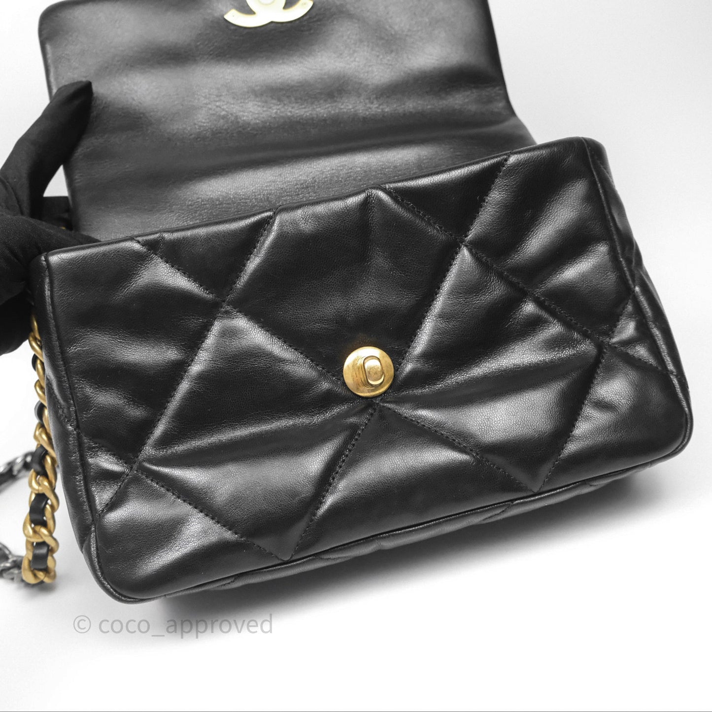 Chanel 19 Small Black Goatskin Mixed Hardware