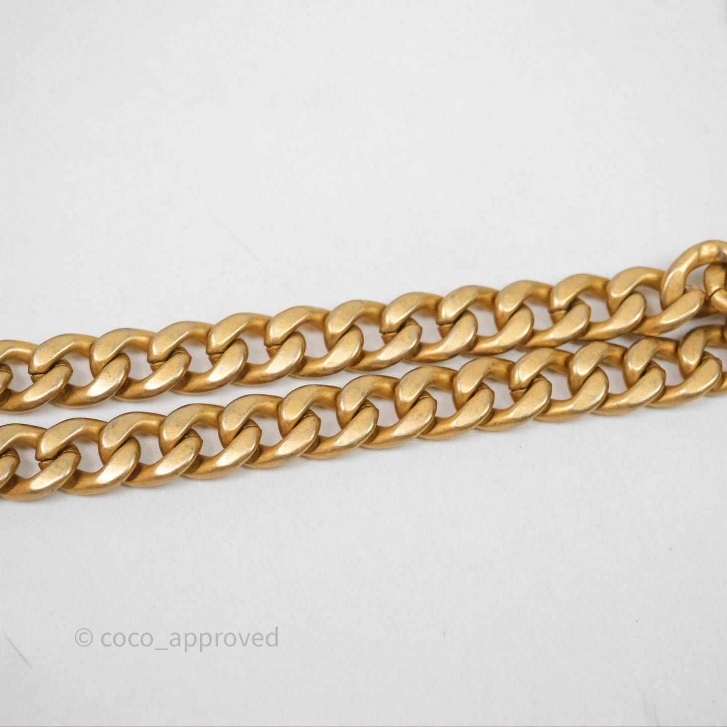 Chanel Mini Flap Bag Heart Adjustable Chain White Caviar Aged Gold Hardware