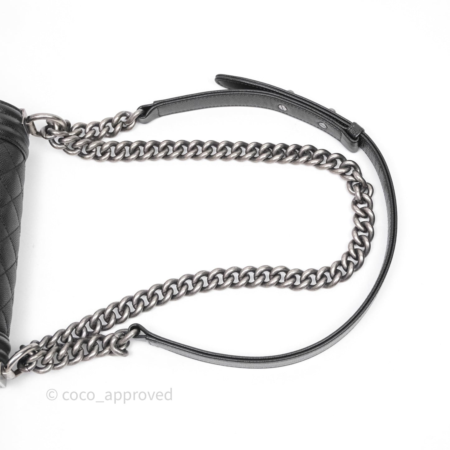 Chanel Small Boy Quilted Black Caviar Ruthenium Hardware