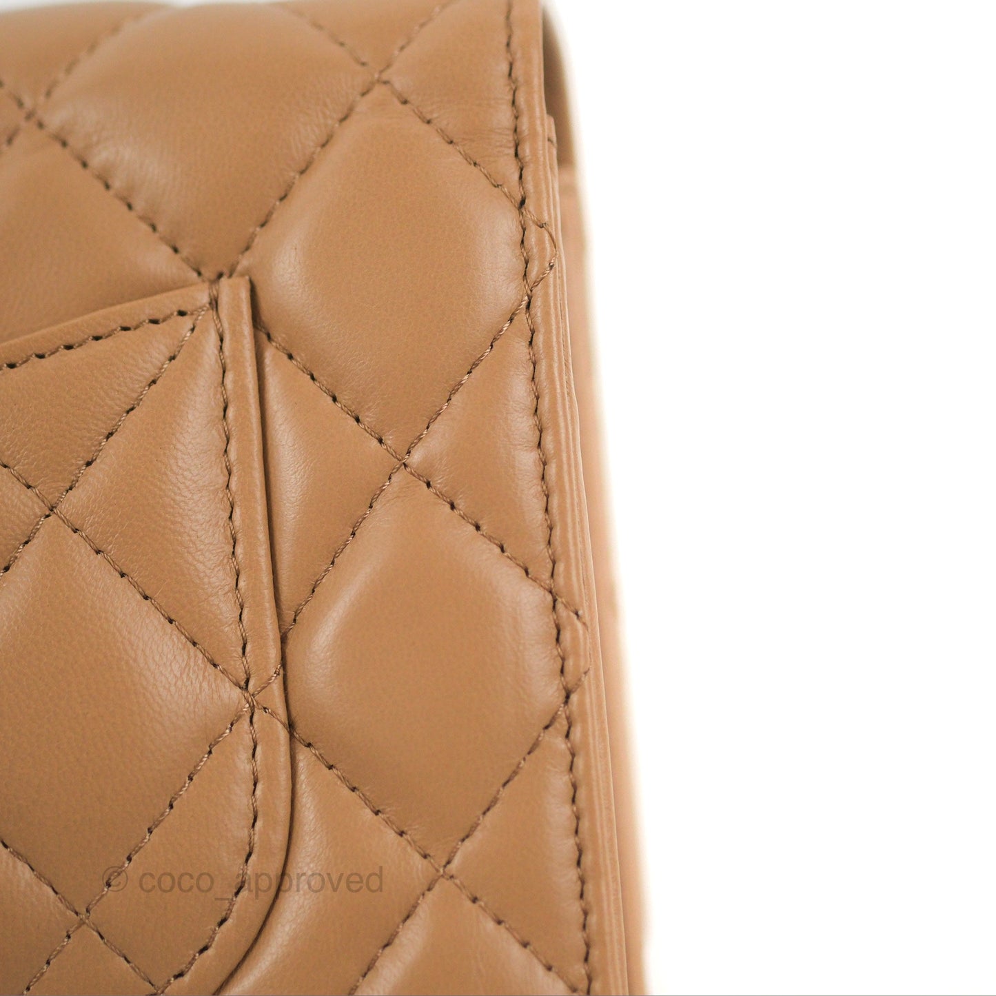 Chanel Quilted Wallet on Chain WOC Adjustable Chain Beige Lambskin Aged Gold Hardware 22K