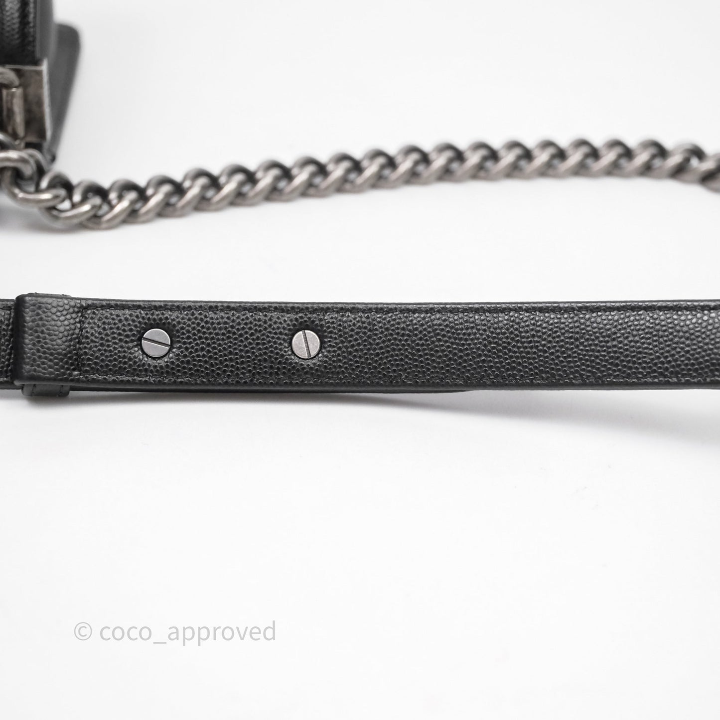 Chanel Small Boy Quilted Black Caviar Ruthenium Hardware