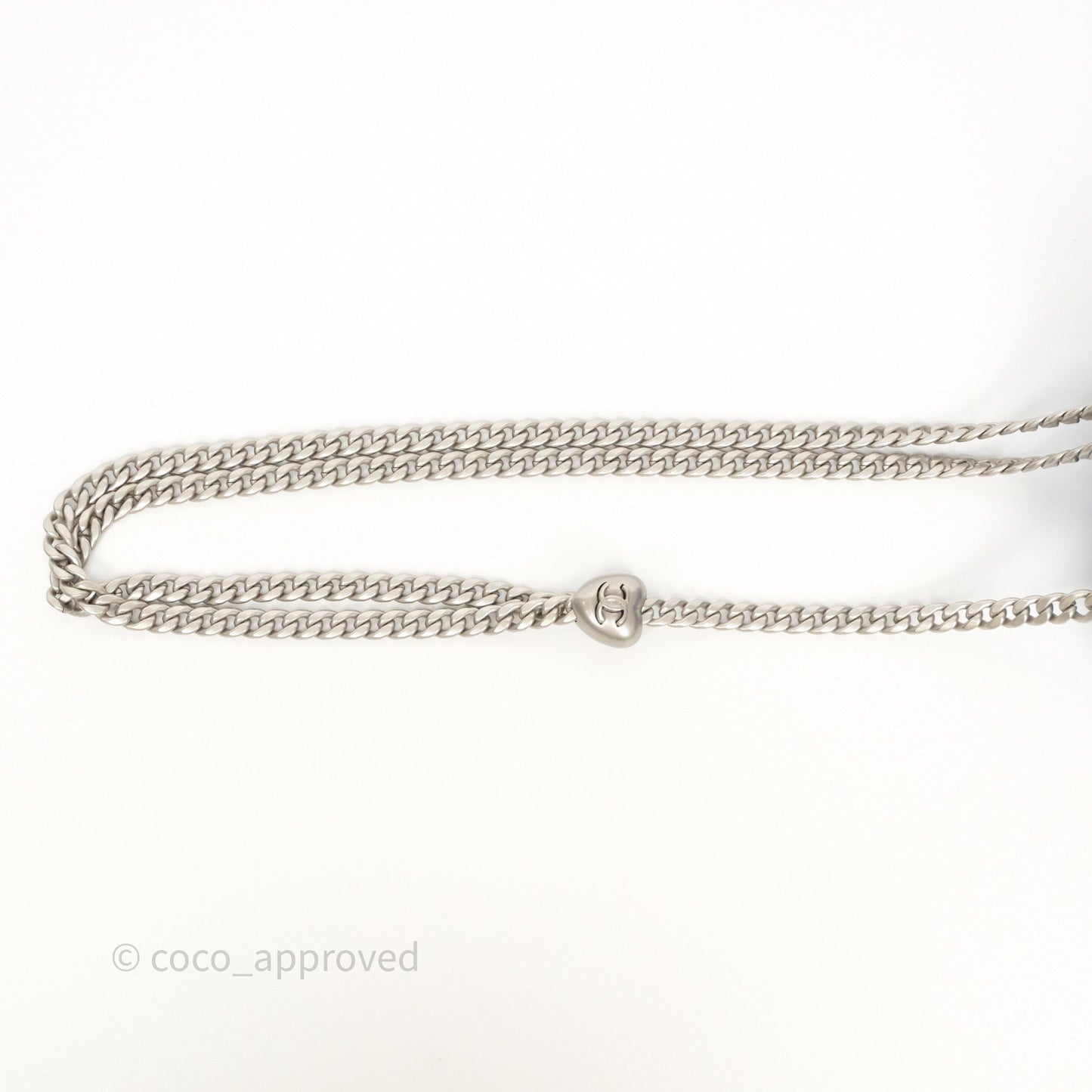 Chanel Mini Vanity Heart Adjustable Chain Camellia Denim Aged Silver Hardware