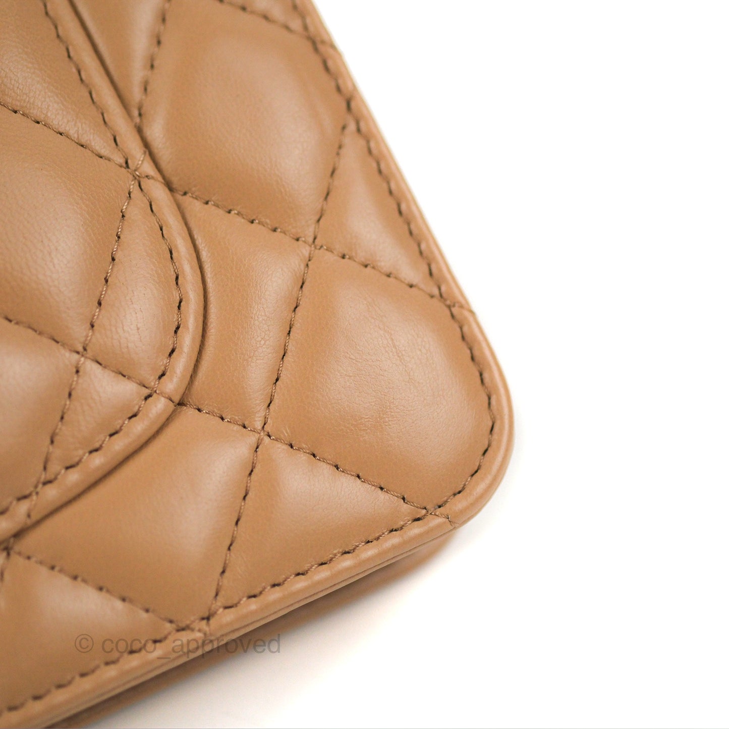 Chanel Quilted Wallet on Chain WOC Adjustable Chain Beige Lambskin Aged Gold Hardware 22K