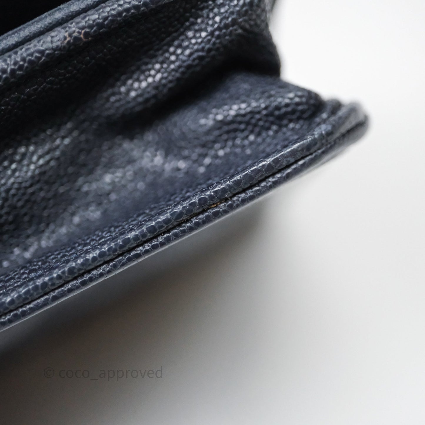 Chanel Boy Wallet on Chain Navy Caviar Light Gold Hardware