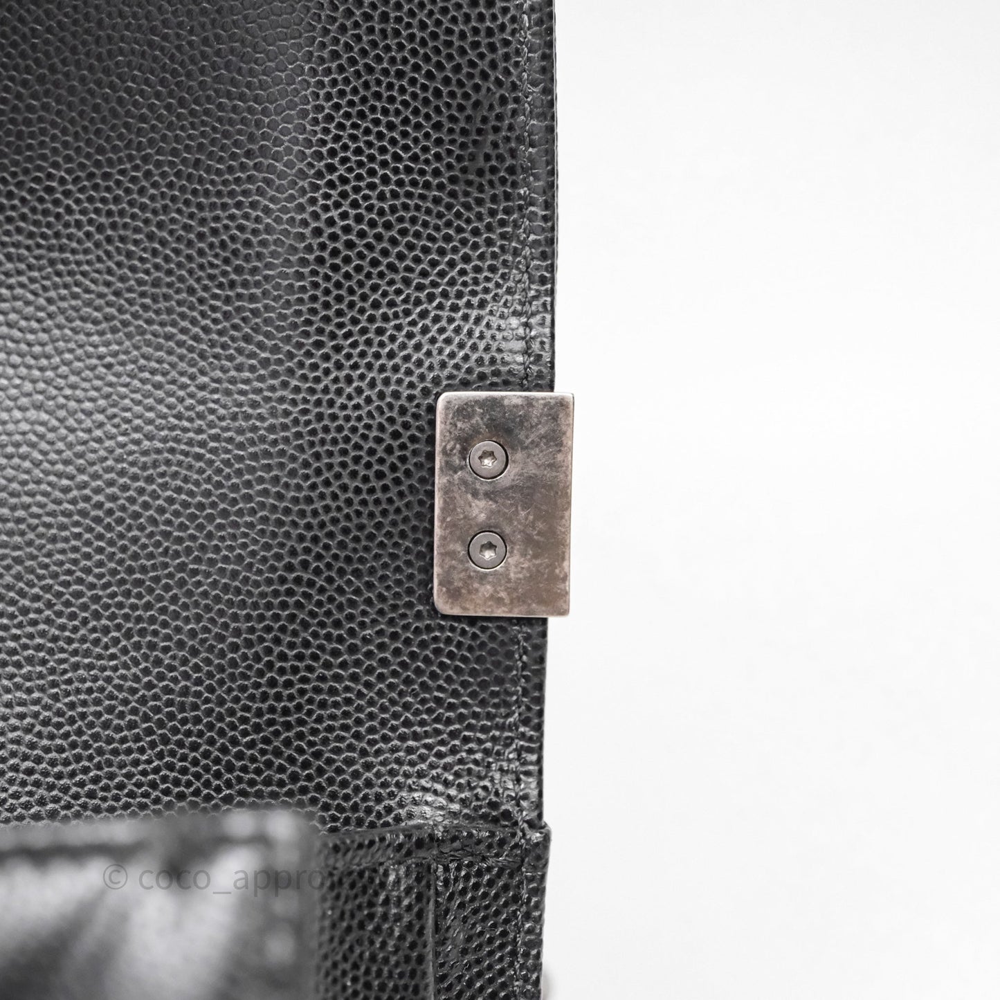 Chanel Small Boy Quilted Black Caviar Ruthenium Hardware