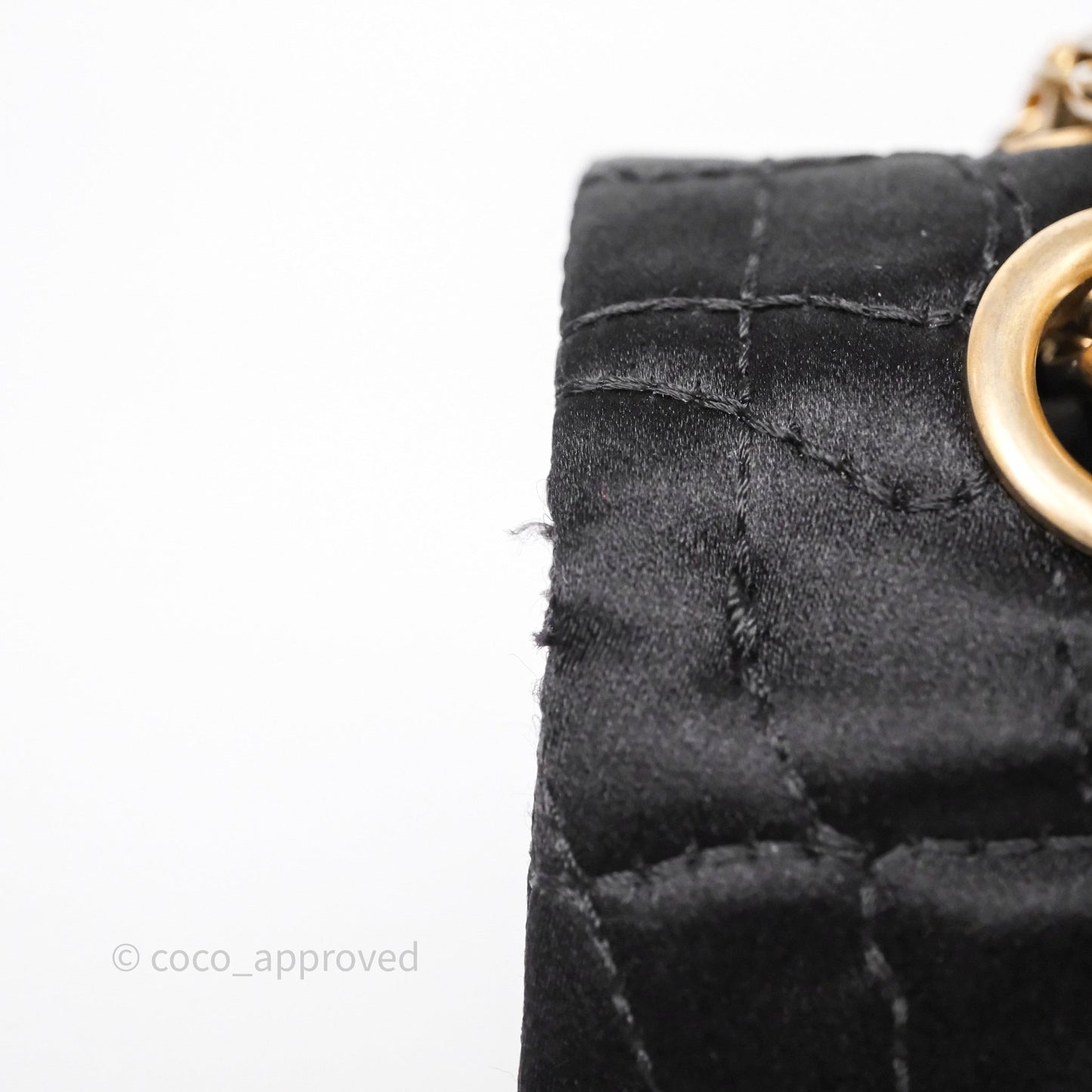 Chanel 2.55 Reissue East West Double Flap Black Satin Croc Aged Gold Hardware