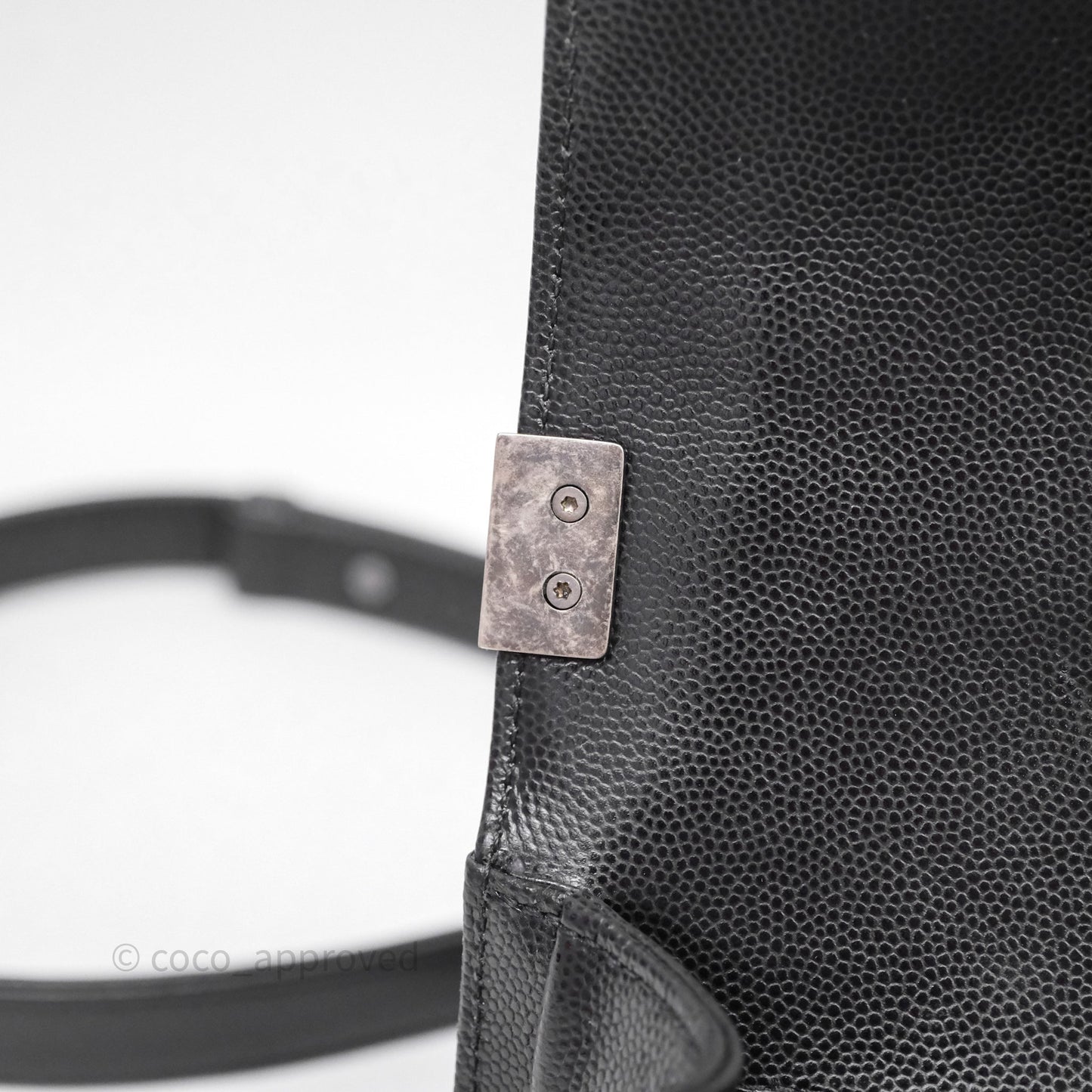 Chanel Small Boy Quilted Black Caviar Ruthenium Hardware