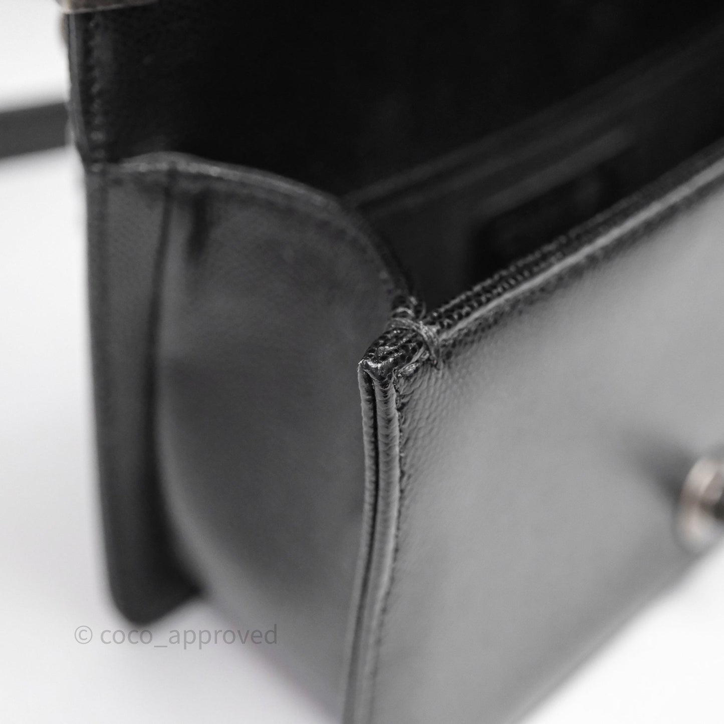 Chanel Small Boy Quilted Black Caviar Ruthenium Hardware
