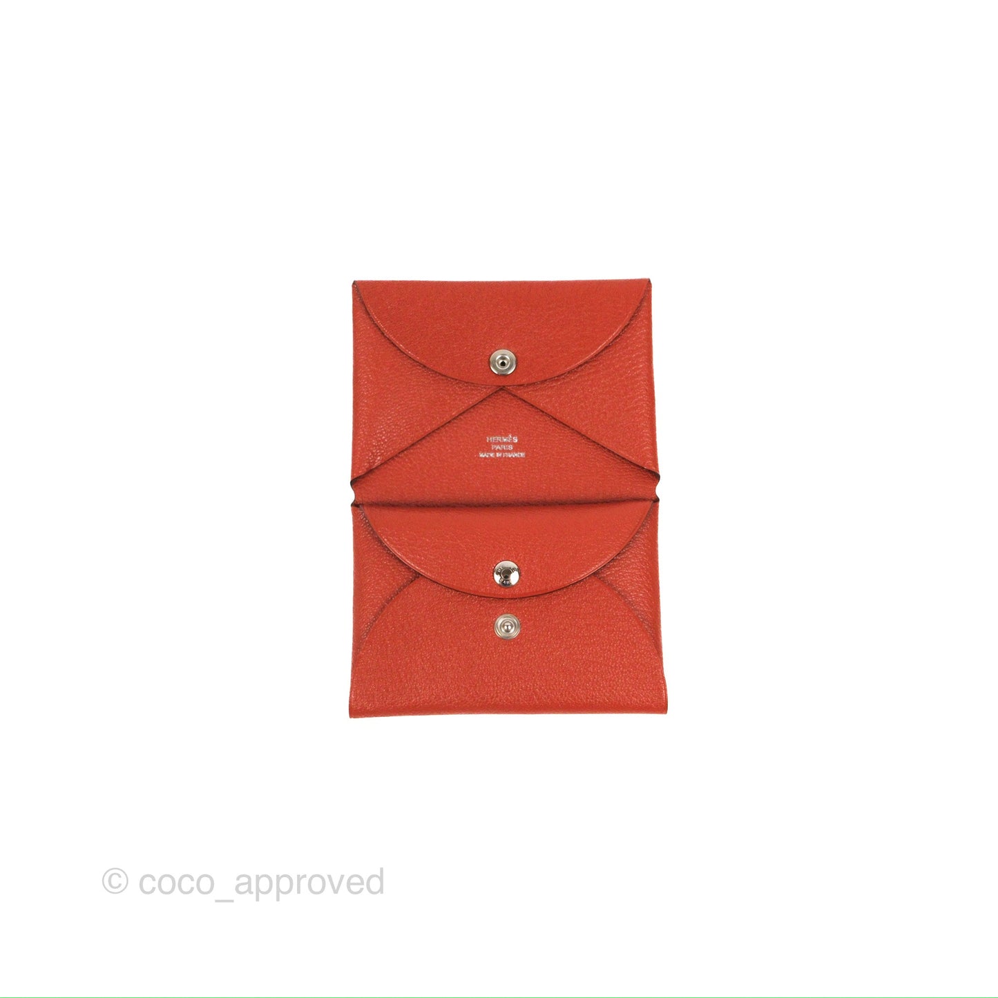 Hermès Calvi Duo Compact Card Holder Cuivre Chevre Mysore