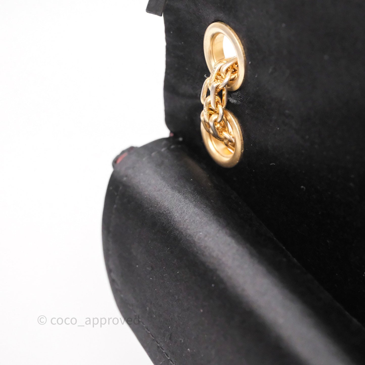 Chanel 2.55 Reissue East West Double Flap Black Satin Croc Aged Gold Hardware