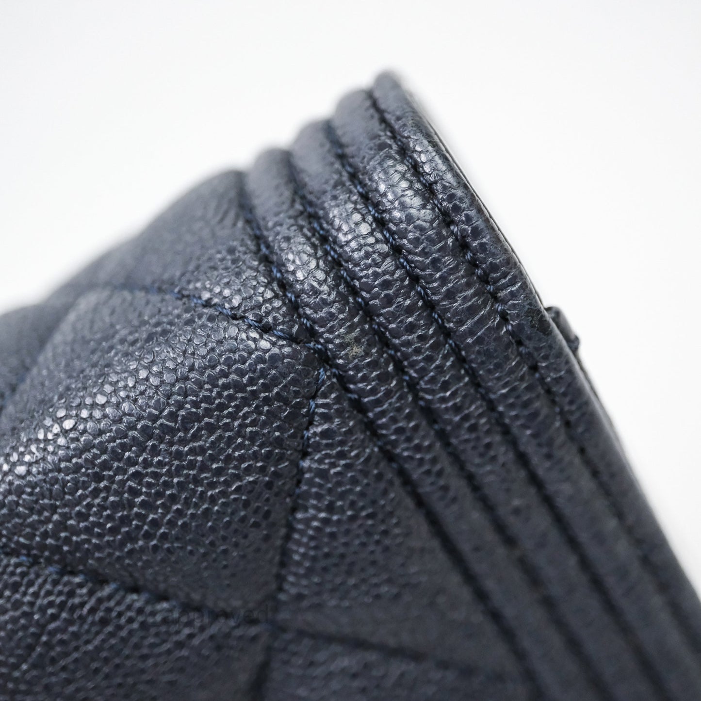 Chanel Boy Wallet on Chain Navy Caviar Light Gold Hardware