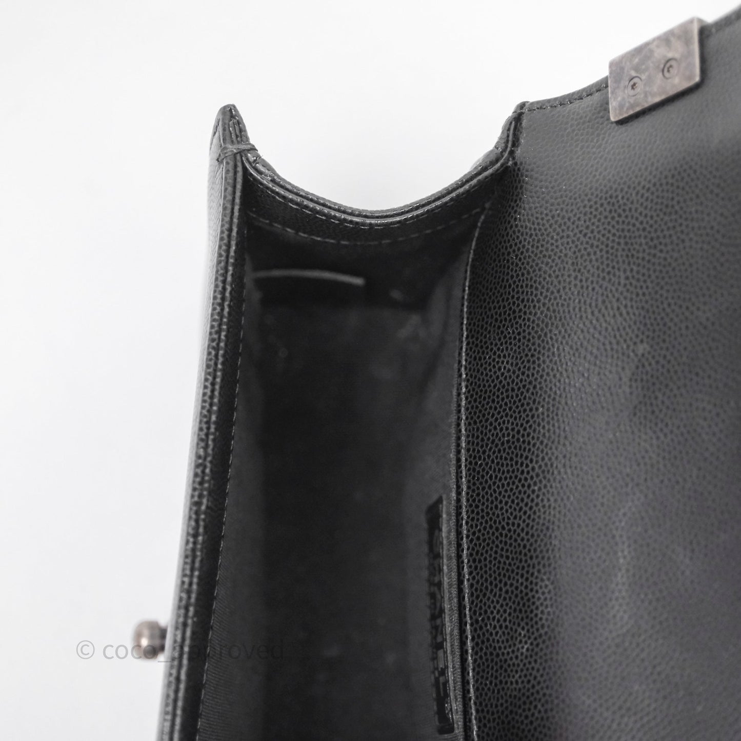 Chanel Small Boy Quilted Black Caviar Ruthenium Hardware