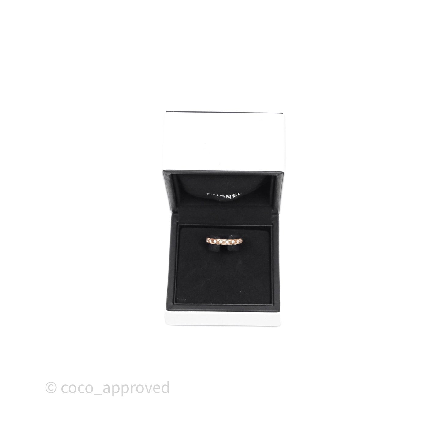 Chanel Coco Crush Ring Diamond Beige Gold Mini Version Size 53