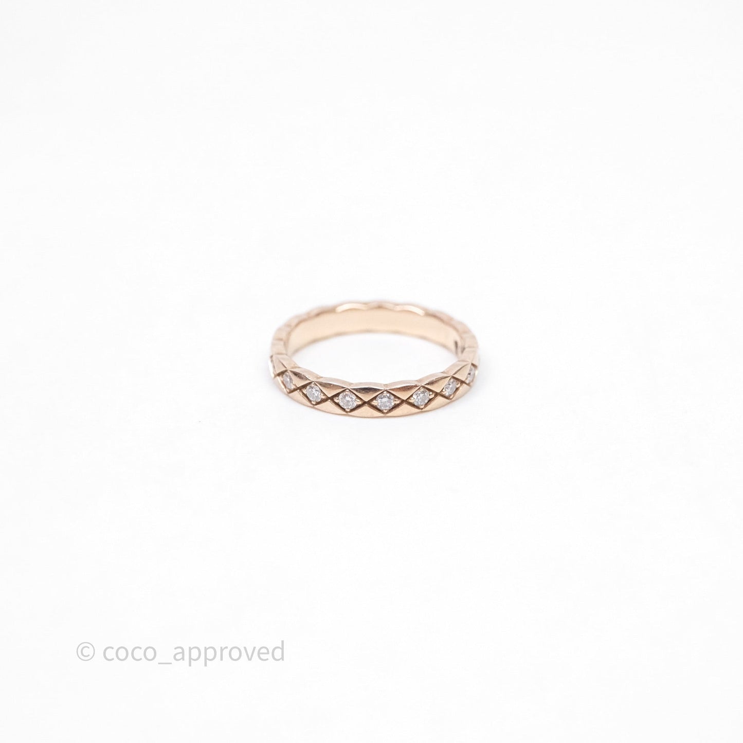 Chanel Coco Crush Ring Diamond Beige Gold Mini Version Size 53