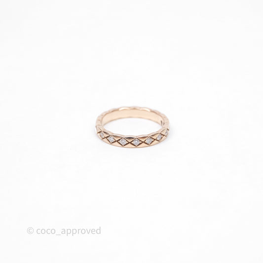 Chanel Coco Crush Ring Diamond Beige Gold Mini Version Size 53