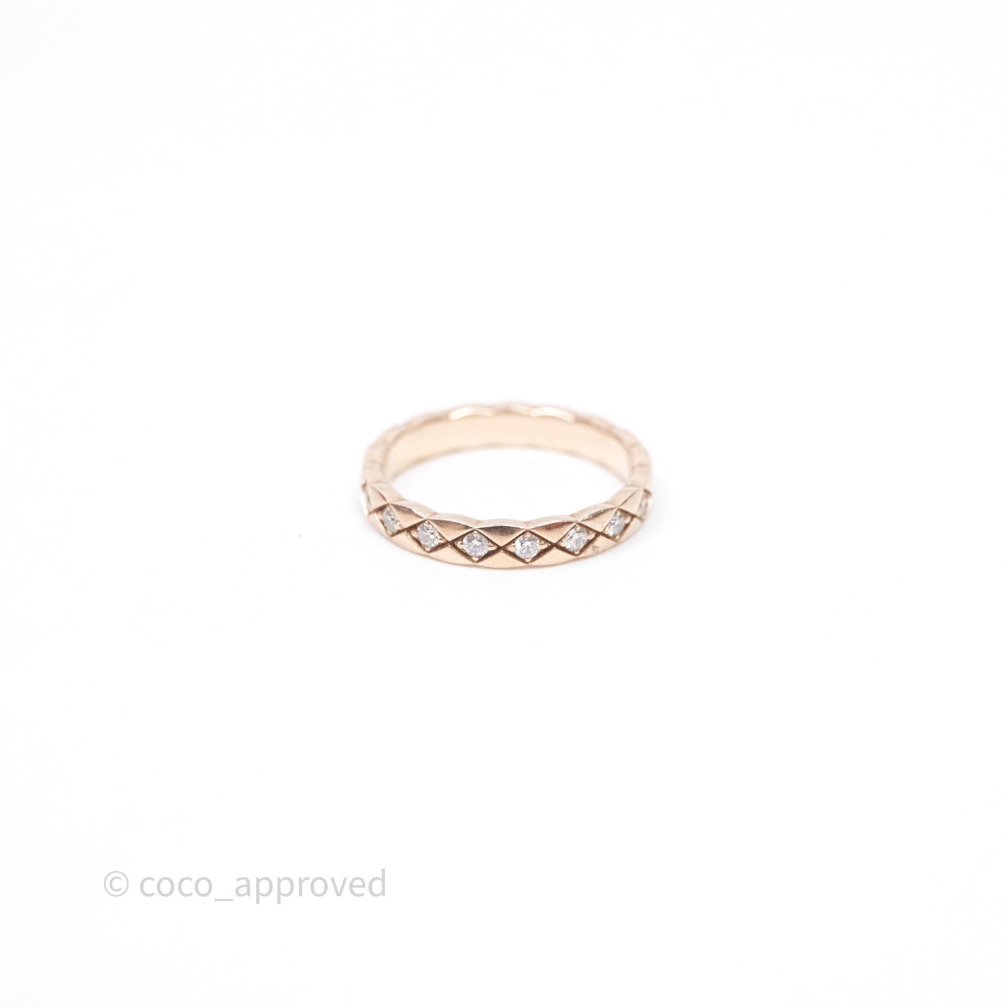 Chanel Coco Crush Ring Diamond Beige Gold Mini Version Size 53