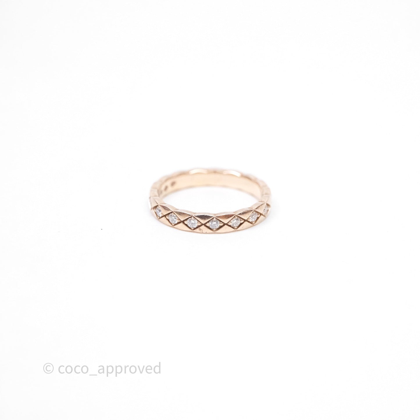 Chanel Coco Crush Ring Diamond Beige Gold Mini Version Size 53