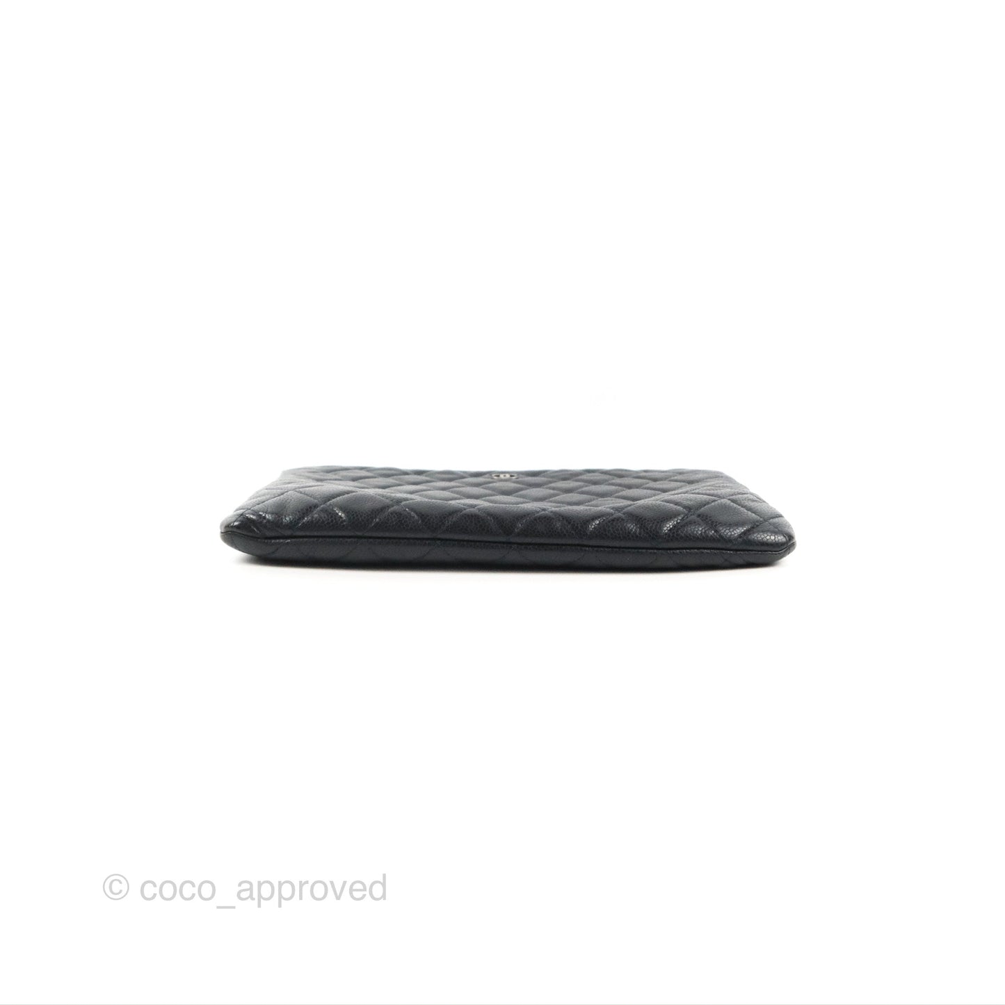 Chanel Medium Classic O Case Quilted Navy Caviar Ruthenium Hardware