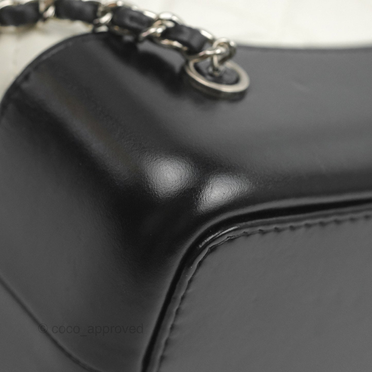 Chanel Small Gabrielle Backpack White Black Aged Calfskin