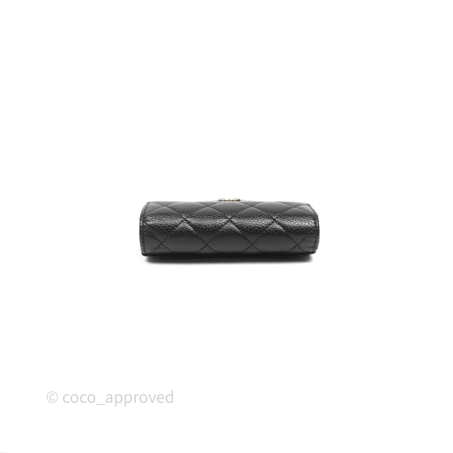 Chanel Quilted Flap Card Holder Caviar Black Gold Hardware