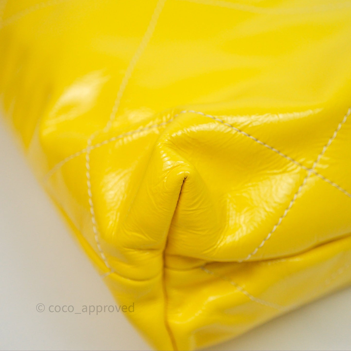 Chanel 22 Small Patent Gradient Calfskin White Yellow