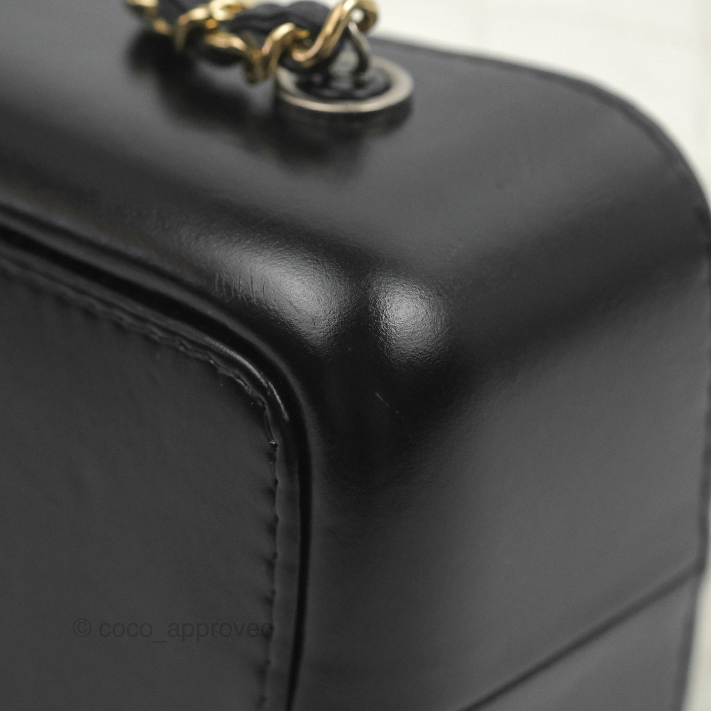 Chanel Small Gabrielle Backpack White Black Aged Calfskin