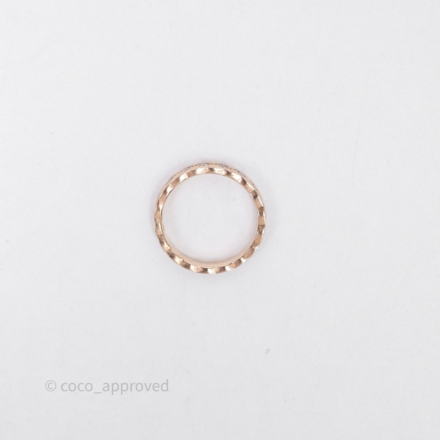 Chanel Coco Crush Ring Diamond Beige Gold Mini Version Size 53