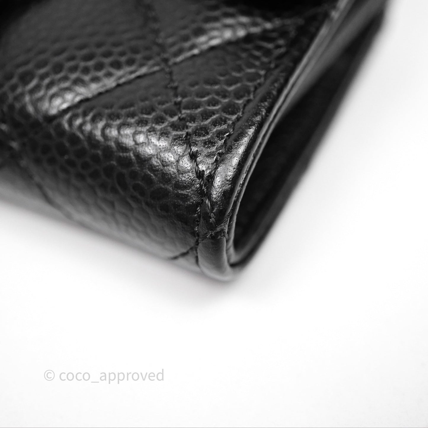 Chanel Quilted Flap Card Holder Caviar Black Gold Hardware