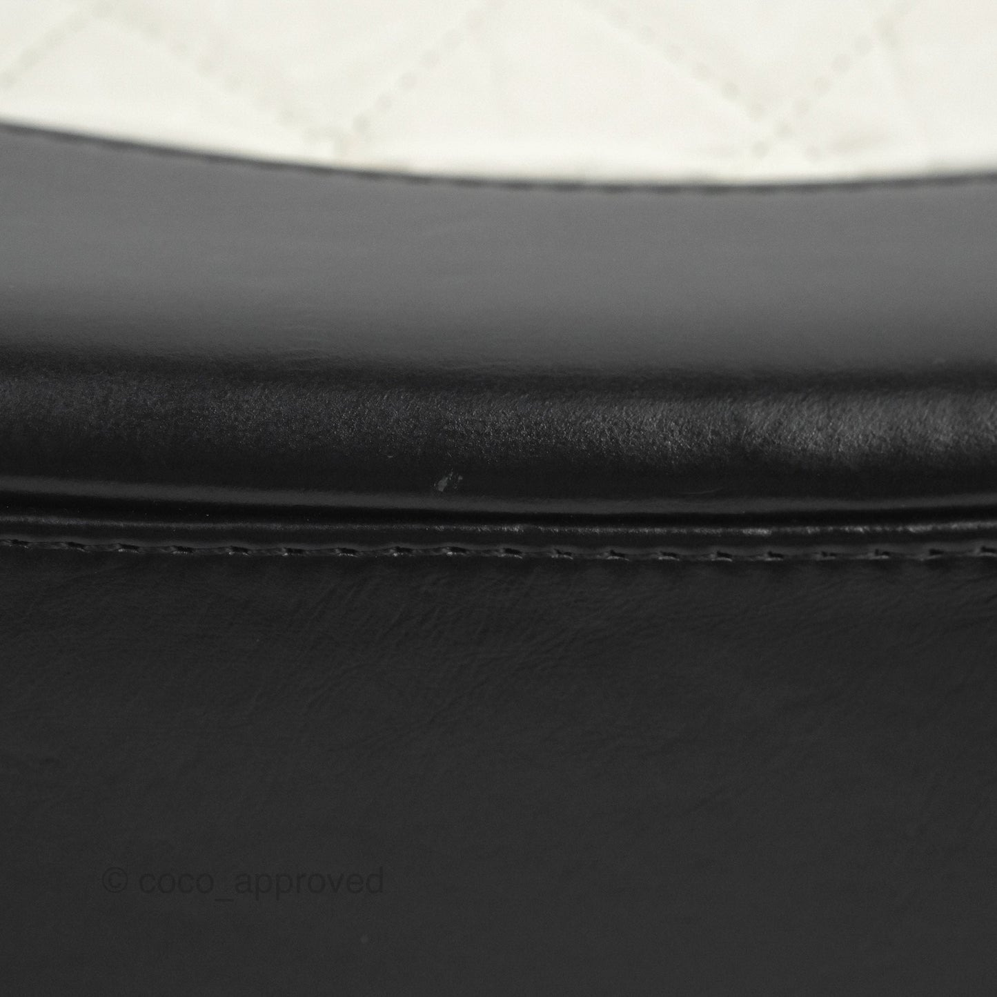 Chanel Small Gabrielle Backpack White Black Aged Calfskin