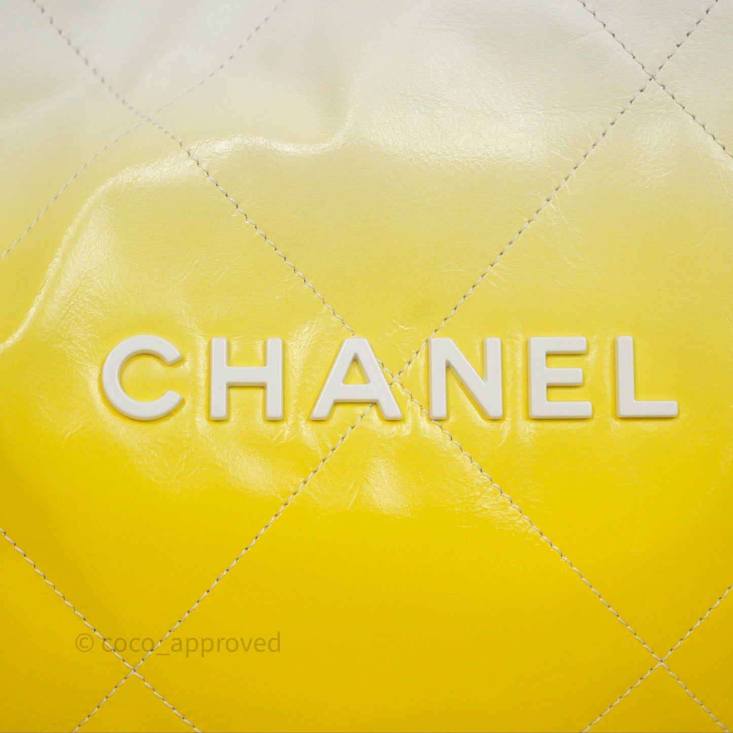 Chanel 22 Small Patent Gradient Calfskin White Yellow