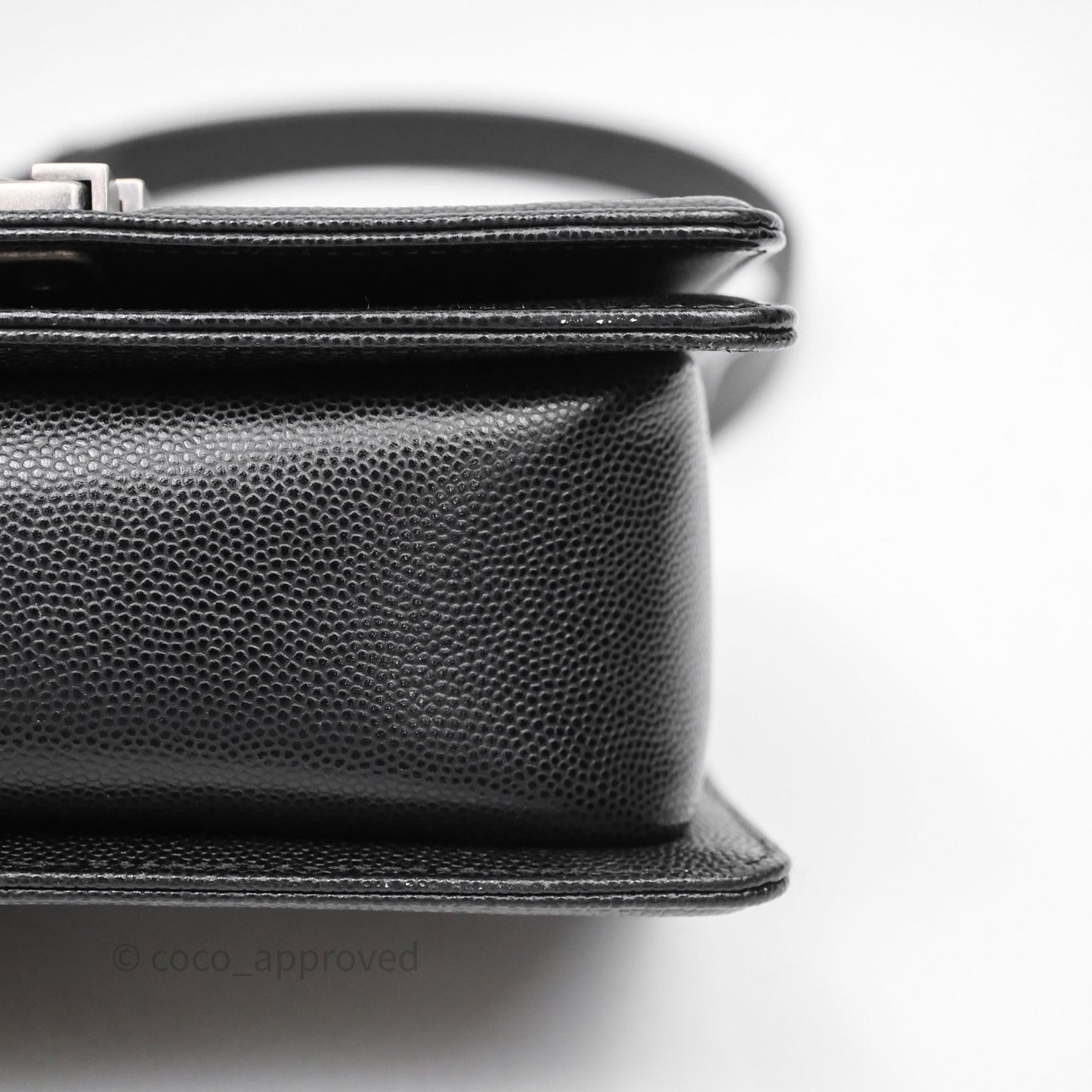 Chanel Small Boy Quilted Black Caviar Ruthenium Hardware