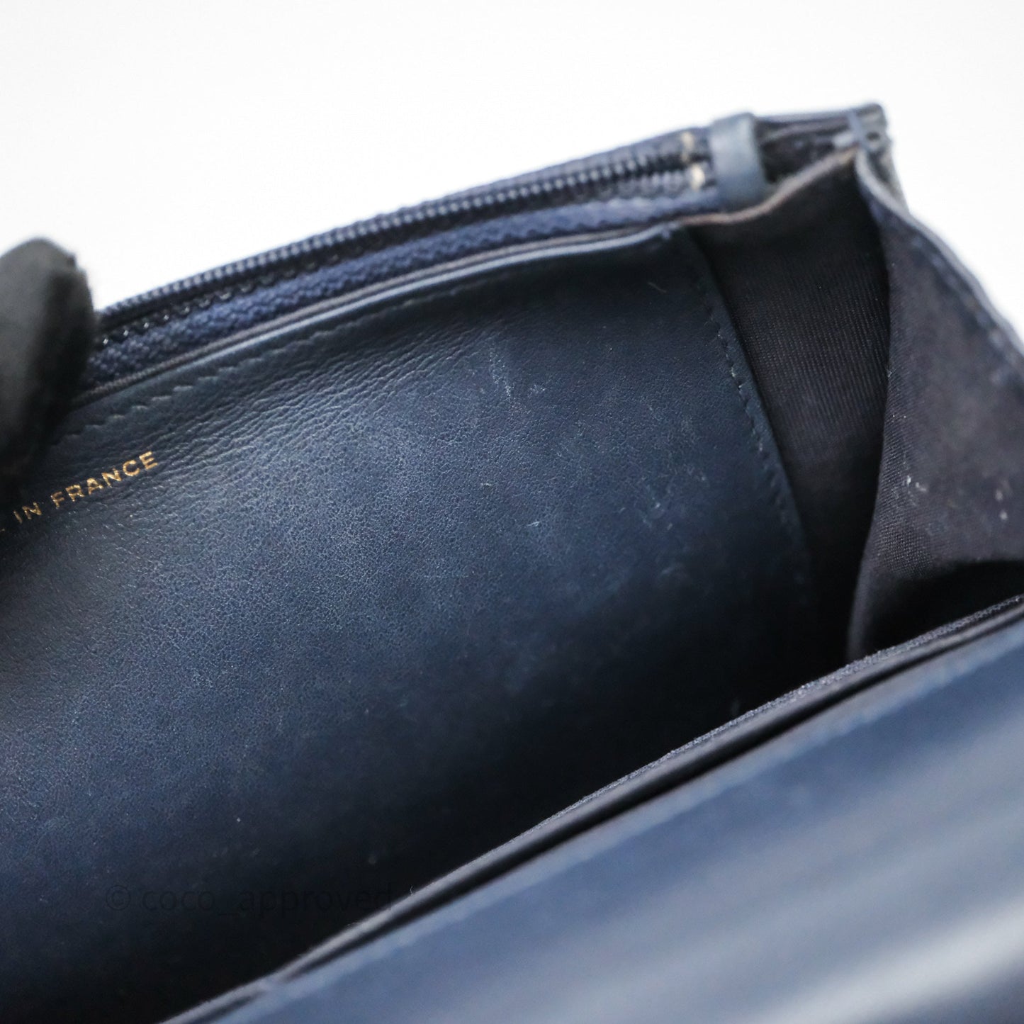 Chanel Boy Wallet on Chain Navy Caviar Light Gold Hardware