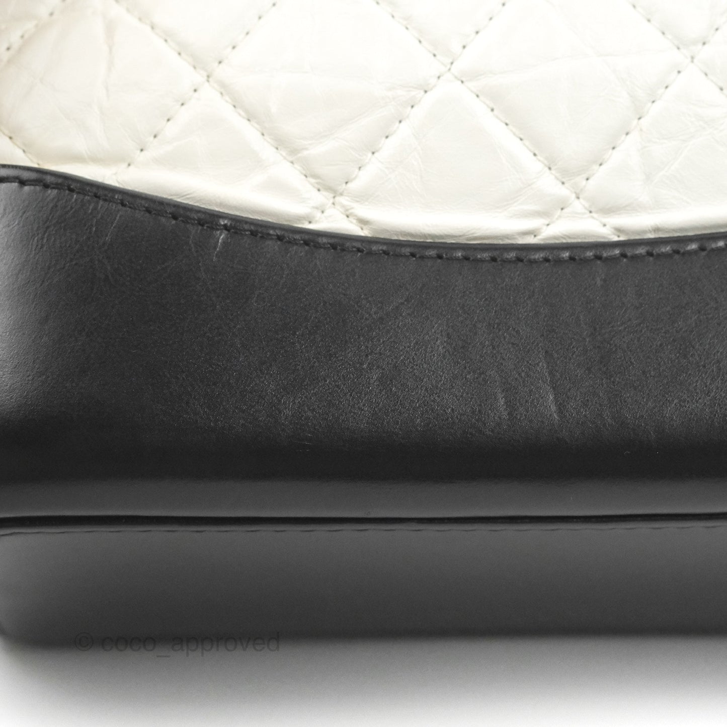 Chanel Small Gabrielle Backpack White Black Aged Calfskin