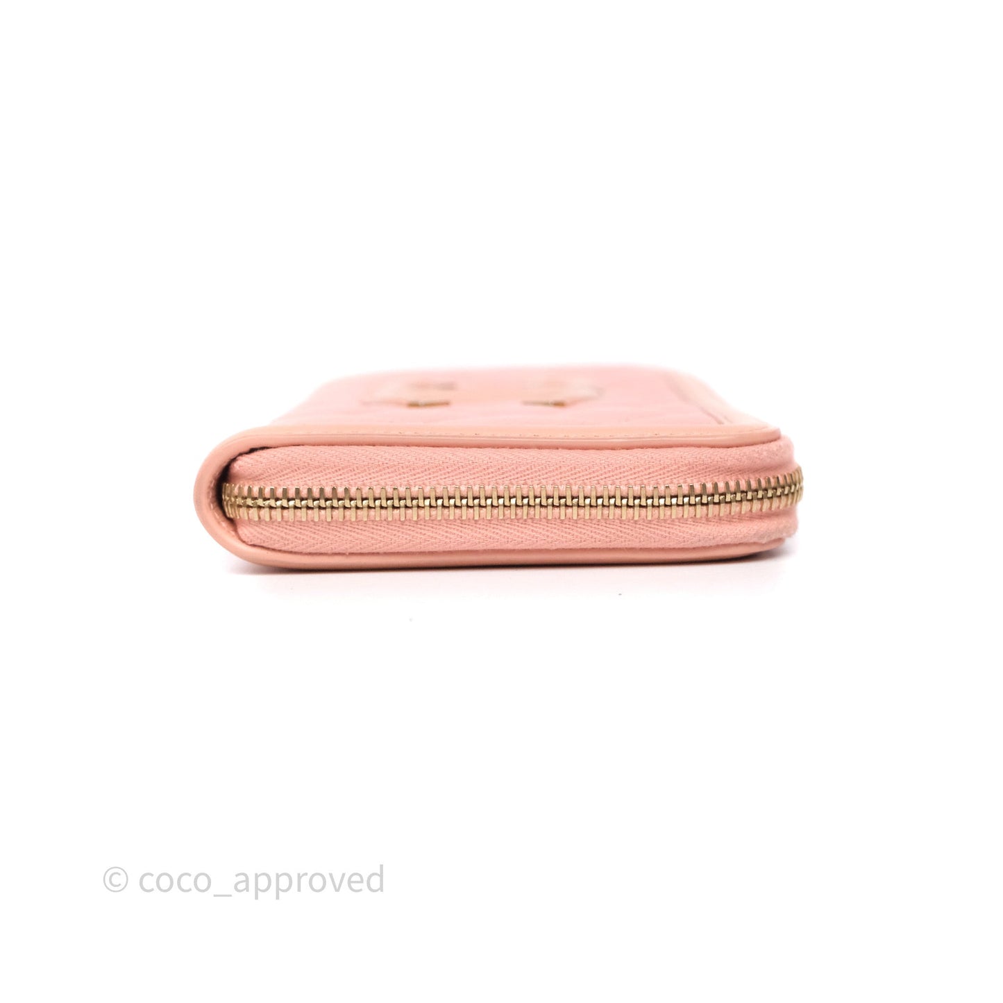 Chanel CC Filigree Zipped Long Wallet Pink Caviar Gold Hardware